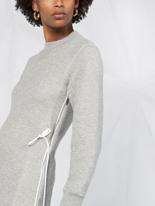 Sacai Gusset-Detail Sweatshirt Dress