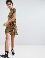 Thumbnail for your product : Daisy Street Tshirt Dress With Ruffle Hem In Leopard