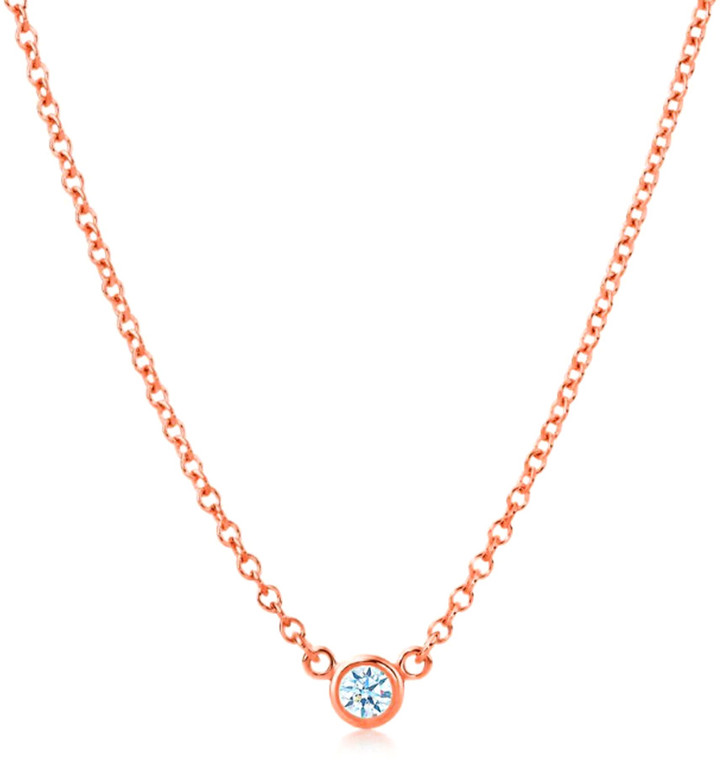 Suzy Levian 14K Rose Gold 0.15 Ct. Diamond Solitaire Necklace