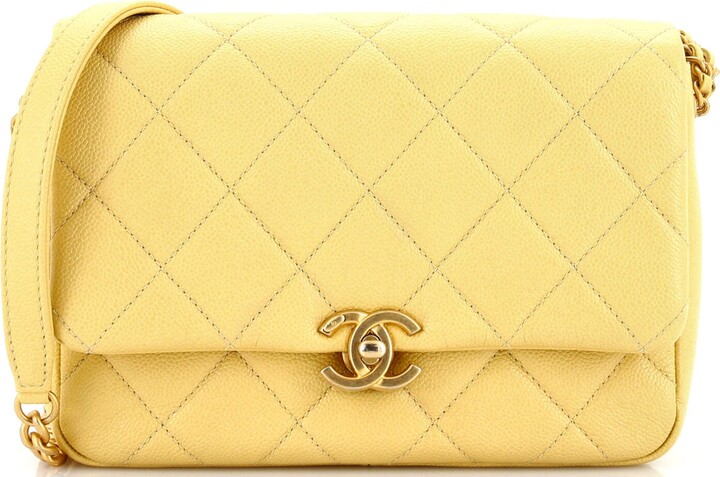 Chanel Chain Melody Flap Bag Quilted Caviar Small - ShopStyle