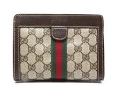 Thumbnail for your product : Gucci Pre-Owned Monogram Coated Webbed Canvas Clutch