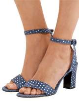 Thumbnail for your product : Tabitha Simmons Leticia Polka-dot Twill Sandals