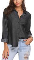 Thumbnail for your product : Zeagoo Women's Casual Button Down Long Sleeve Chambray Denim Pocket Shirt