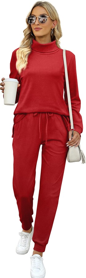 Linsery Women's 2 Piece Hoodies Tracksuit Long Sleeve Hooded Sweater  Sweatpants Sweatsuit Sets