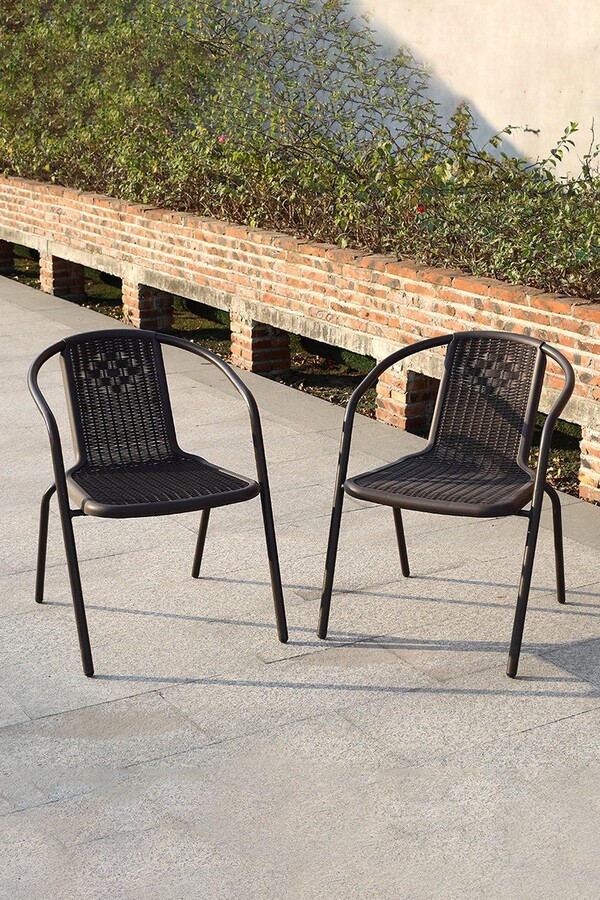 Living and Home Rattan Stacking Garden Chairs Set of 2 ShopStyle