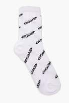 Thumbnail for your product : boohoo Woman Repeat Print Ankle Socks