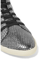 Thumbnail for your product : Marc by Marc Jacobs Metallic Snake-Effect Leather Sneakers