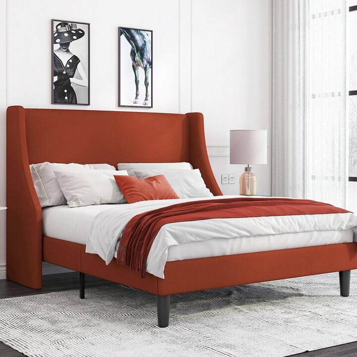 Snake River Décor Full Size Modern Platform Bed Frame with Wingback ...