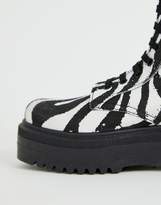 Thumbnail for your product : ASOS Design DESIGN Attitude chunky lace up boots in zebra
