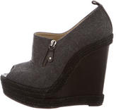 Thumbnail for your product : Christian Louboutin Peep-Toe Wedge Booties