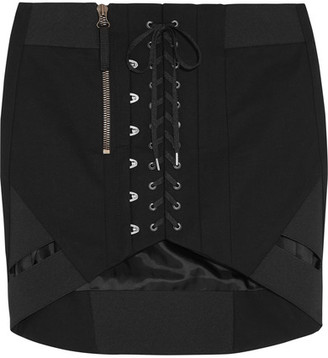 Anthony Vaccarello Cotton Mini Skirt - Black