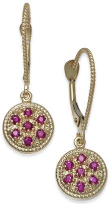 Macy's Ruby (3/8 ct. t.w.) and Diamond Accent Drop Earrings in 14k Gold