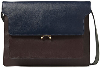Marni Two-tone Textured-leather Shoulder Bag