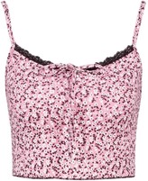 Thumbnail for your product : boohoo Ditsy Floral Lace Trim Crop Cami