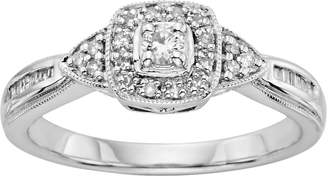 I Promise You Diamond Tiered Halo Engagement Ring in Sterling Silver (1/4 Carat T.W.)