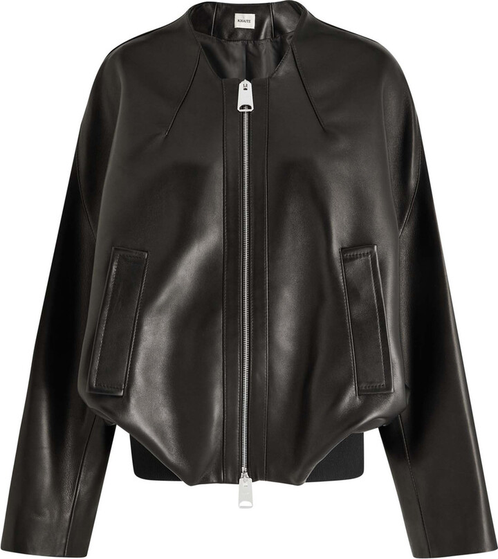 KHAITE Hewit Leather Bomber Jacket