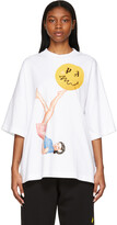 Thumbnail for your product : Palm Angels White Smiley Edition Juggler Pin Up Loose T-Shirt