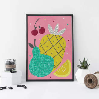 Alice Rebecca Potter Wall Art Print Pineapple And Pear
