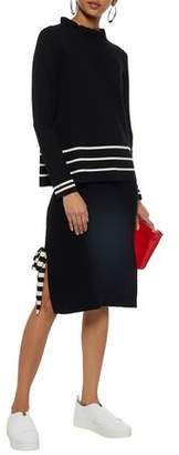 Chinti and Parker Tie-Detailed Ribbed Wool And Cashmere-Blend Skirt