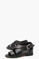 Thumbnail for your product : boohoo Studded Cross Strap Sandals