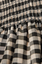Thumbnail for your product : Molly Goddard Fauve Shirred Gingham Cotton Dress - Black