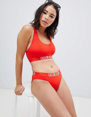 Calvin Klein Fiery Red Logo Bikini Top
