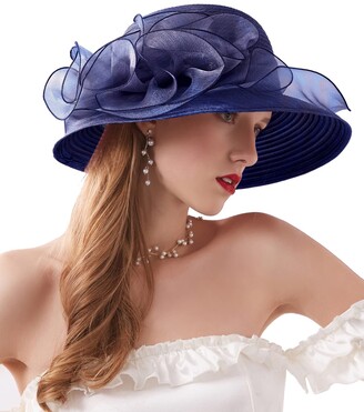 Janey&Rubbins Women Kentucky Derby Church Wedding Fascinators Cloche Bucket Bowler Hat