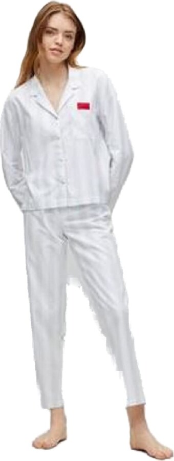 HUGO BOSS Womens Stripe Button Down Pajama Pants Set - ShopStyle