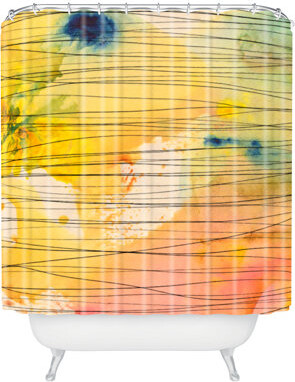 East Urban Home Stripy Collage Single Shower Curtain