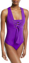 Thumbnail for your product : OYE Swimwear Marie Lace-Up One-Piece Swimsuit