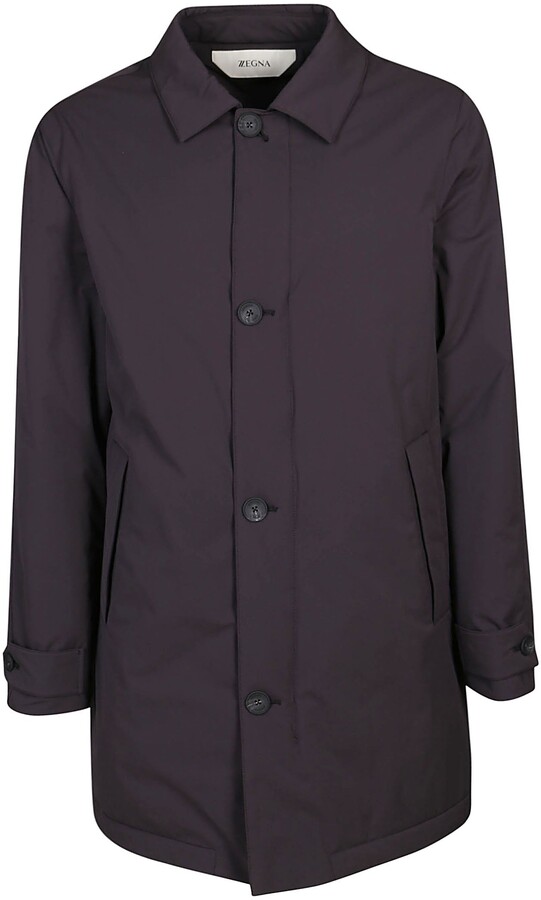black single breasted mac coat