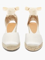 Thumbnail for your product : Castaner Carina 60 Satin And Jute Espadrille Wedges - White