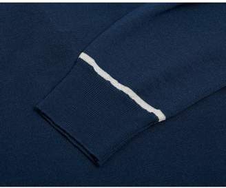 John Smedley Turnbull Merino Tipped Collar Jumper Colour: BLUE, Size: