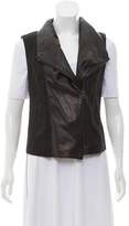 Thumbnail for your product : Vince Linen-Blend Leather-Accented Vest