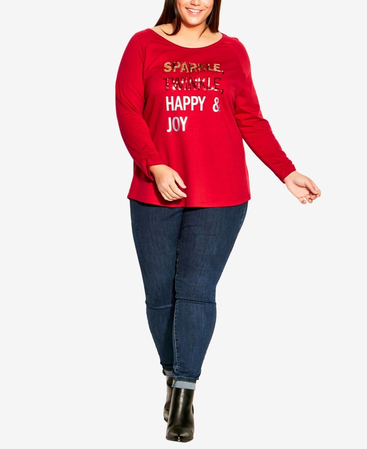 plus size sparkly tops