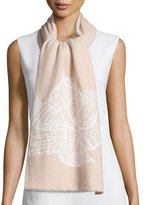 Thumbnail for your product : Agnona Floral Cashmere Scarf, Cipria/Ivory