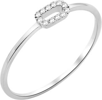 Miore Women's Ring 9Carat 375 White Gold Diamond Carat MY028R0T50