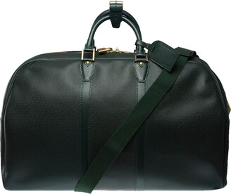 Pre-owned Louis Vuitton Leather Travel Bag In Green