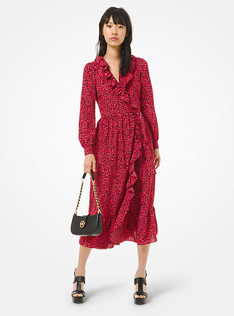 michael kors red and black dress