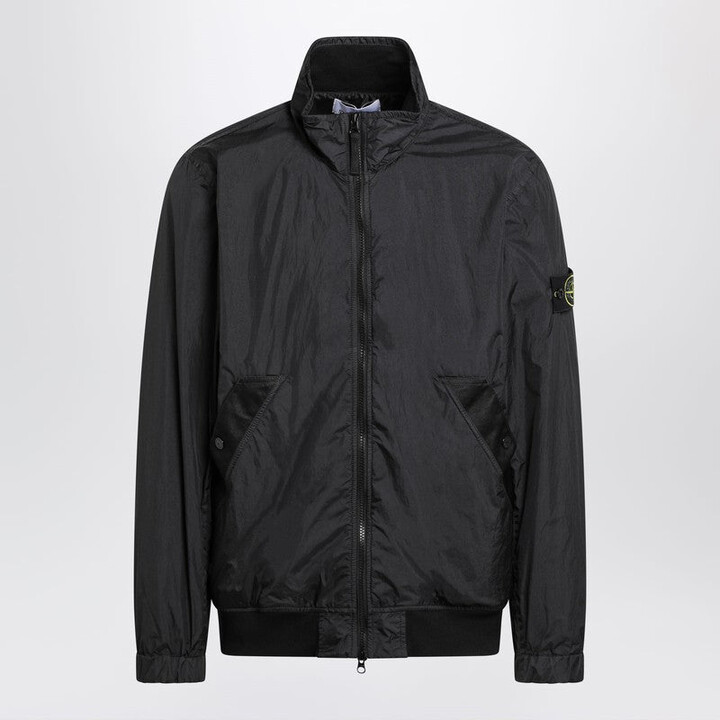 Stone Island Black Nylon Zip-Up Jacket