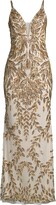 Thumbnail for your product : Mac Duggal Beaded V-Neck Gown