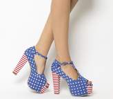 Thumbnail for your product : Jeffrey Campbell Foxy Heel Platform Usa Flag Canvas