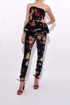 Thumbnail for your product : ATTICO Printed Velvet Bustier Top in Black Floral