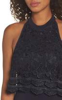 Thumbnail for your product : Lulus Sociable Lace Overlay Halter Mermaid Gown
