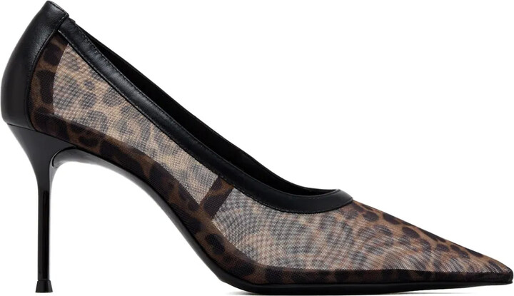 Schutz 100mm Leopard-Print Mesh Pumps ShopStyle Heels