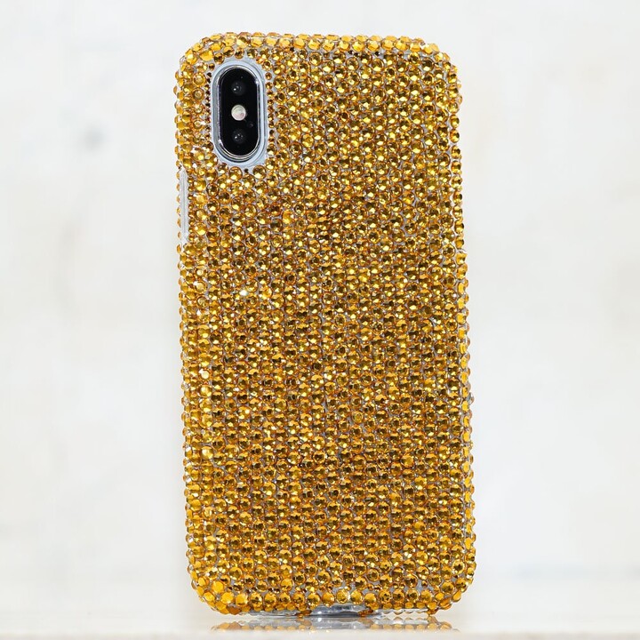 Etsy Bling Genuine Royal Gold Crystals Case For Iphone 17 16 15 Pro Max Samsung Galaxy S25 S24