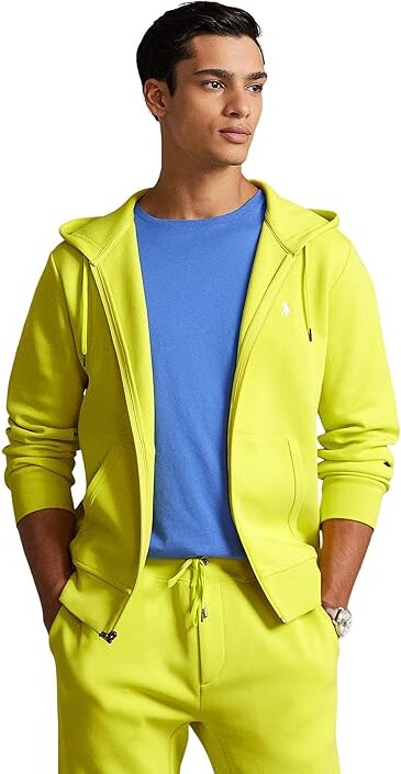 Polo Ralph Lauren Double Knit Full Zip Hoodie (Laser Yellow) Men's Clothing  - ShopStyle