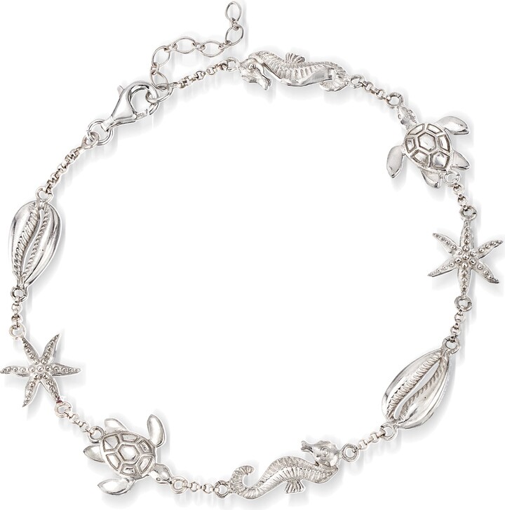 Sterling Silver Sealife Anklet
