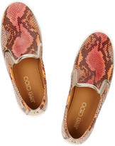 Thumbnail for your product : Jimmy Choo Demi snake-effect leather slip-on sneakers
