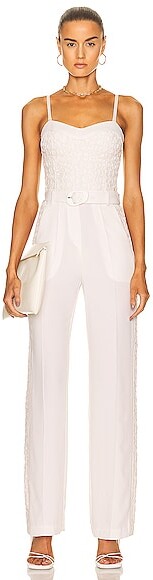White Jonathan Simkhai Zaid Jumpsuit in Ivory Womens Clothing Jumpsuits and rompers Full-length jumpsuits and rompers 
